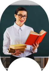 teacher holding books