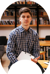 student sitting in the table