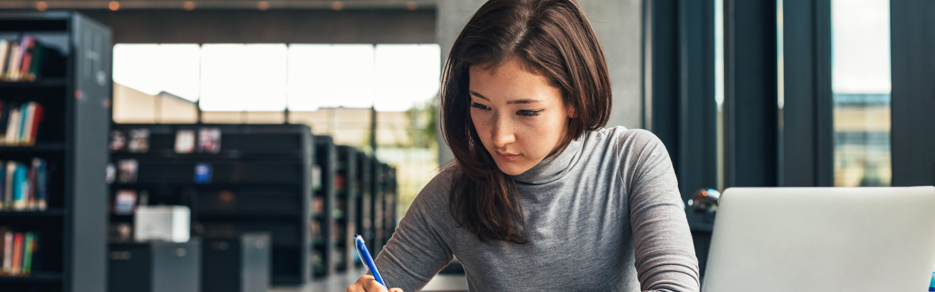 woman studying